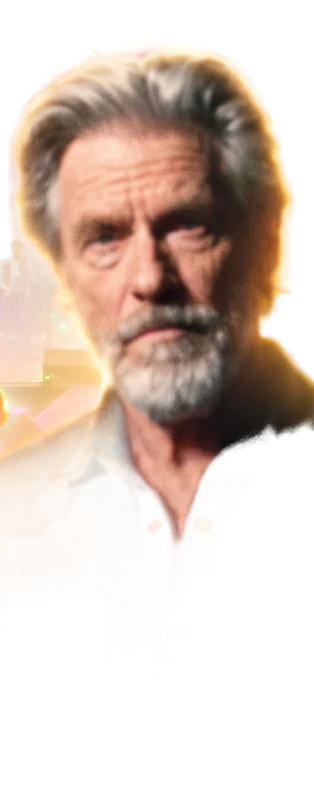 Adam HIL, chest up, silver hair and beard, looking straight at you.